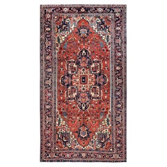 8'2"x14'7" Rust Red Antique Zoroastrian Heriz Hand Knotted Wool Clean & Soft Rug