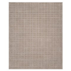 8
2 "x9
10" Biber Brauner handgewebter Orientteppich mit modernem Gittermuster aus Wolle