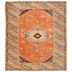8.2x9.7 Ft Moderner einzigartiger türkischer Wollteppich, handgefertigter Teppich in roten Tönen