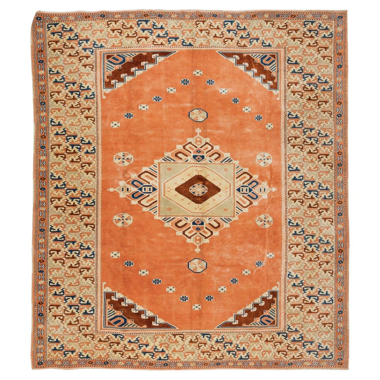 8.2x9.7 Ft OneofaKind Turkish Rug, Traditional 20thCentury Handmade