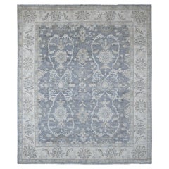 8'2"x9'8" Gray Peshawar Ziegler Mahal Design Hand Knotted Pure Wool Oriental Rug