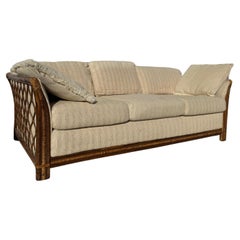 83" Boho Chic 3 Seat Bamboo and Rattan Sofa