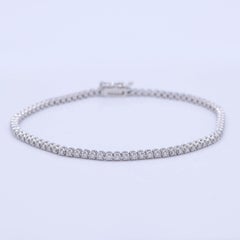 .83 Carat Total Weight Diamond Line Tennis Bracelet 14K White Gold Abe Mor