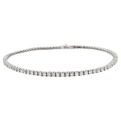 83 Diamant-Tennisarmband aus 18k Weißgold, ca. 4 TCW
