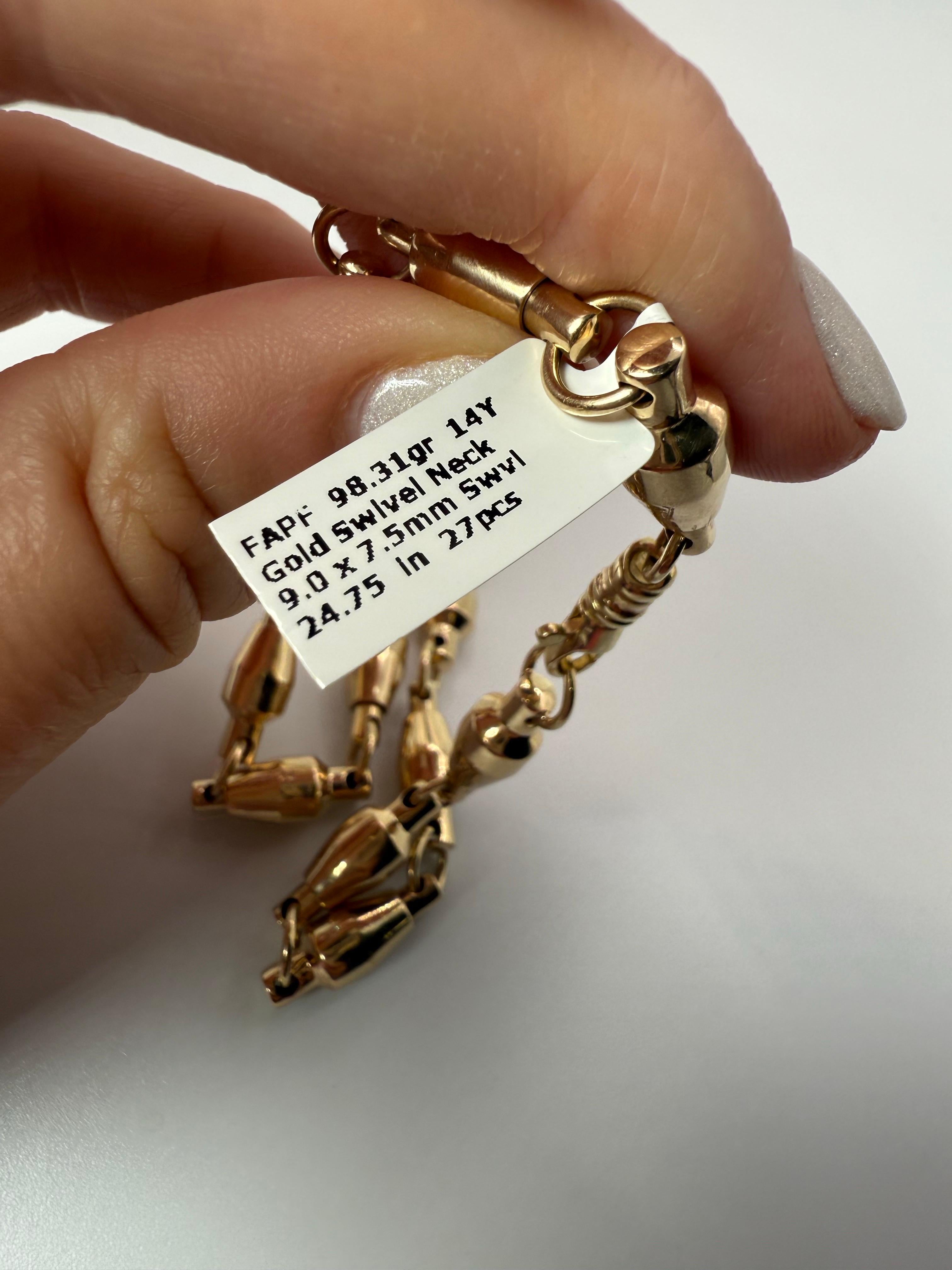 83 grams Custom GOLD chain 18KT yellow gold UNISEX For Sale 1