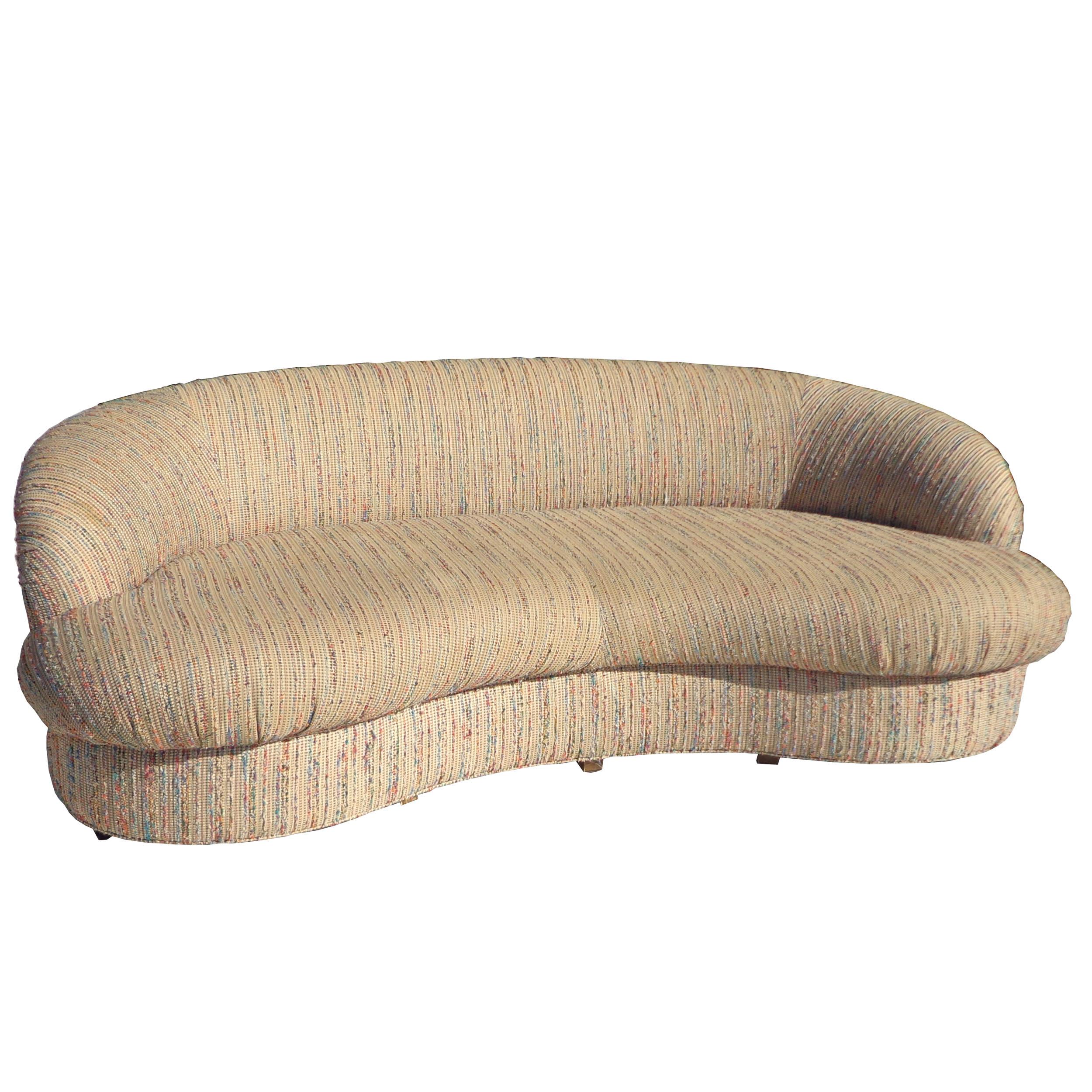 North American Modern Curved Kidney Shaped Sofa