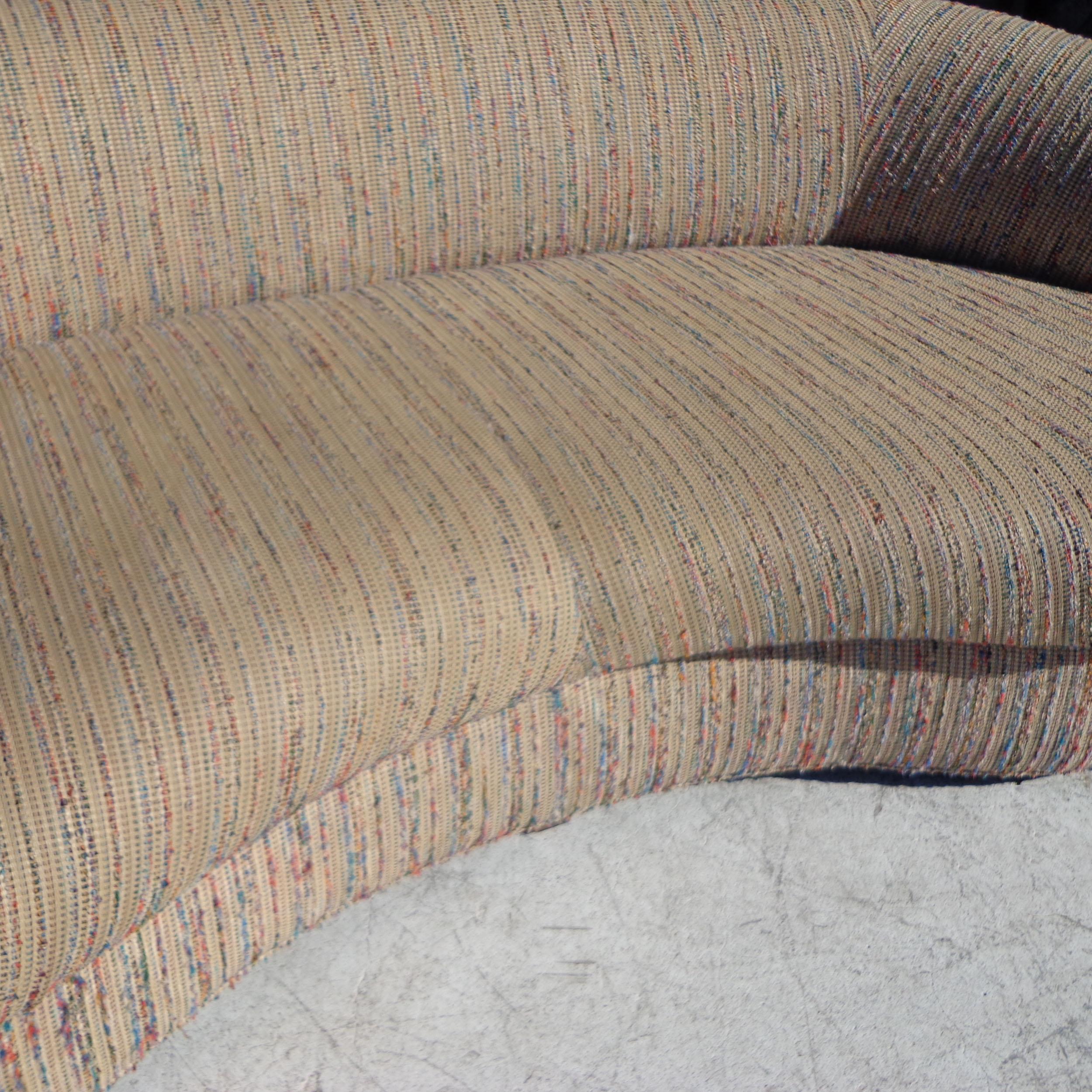 Late 20th Century Modern Curved Kidney Shaped Sofa
