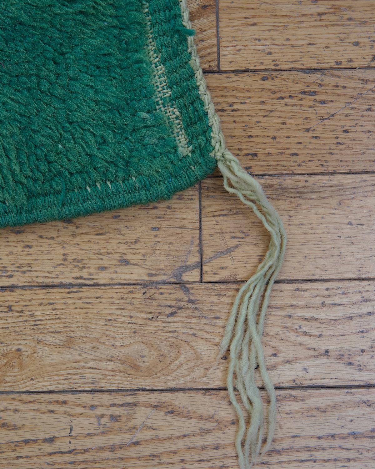 8’3” x 11’8 1/2” Marilla Blue, Green Handmade Moroccan Wool Beni M’rirt Rug For Sale 2