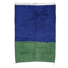 8’3” x 11’8 1/2” Marilla Blue, Green Handmade Moroccan Wool Beni M’rirt Rug