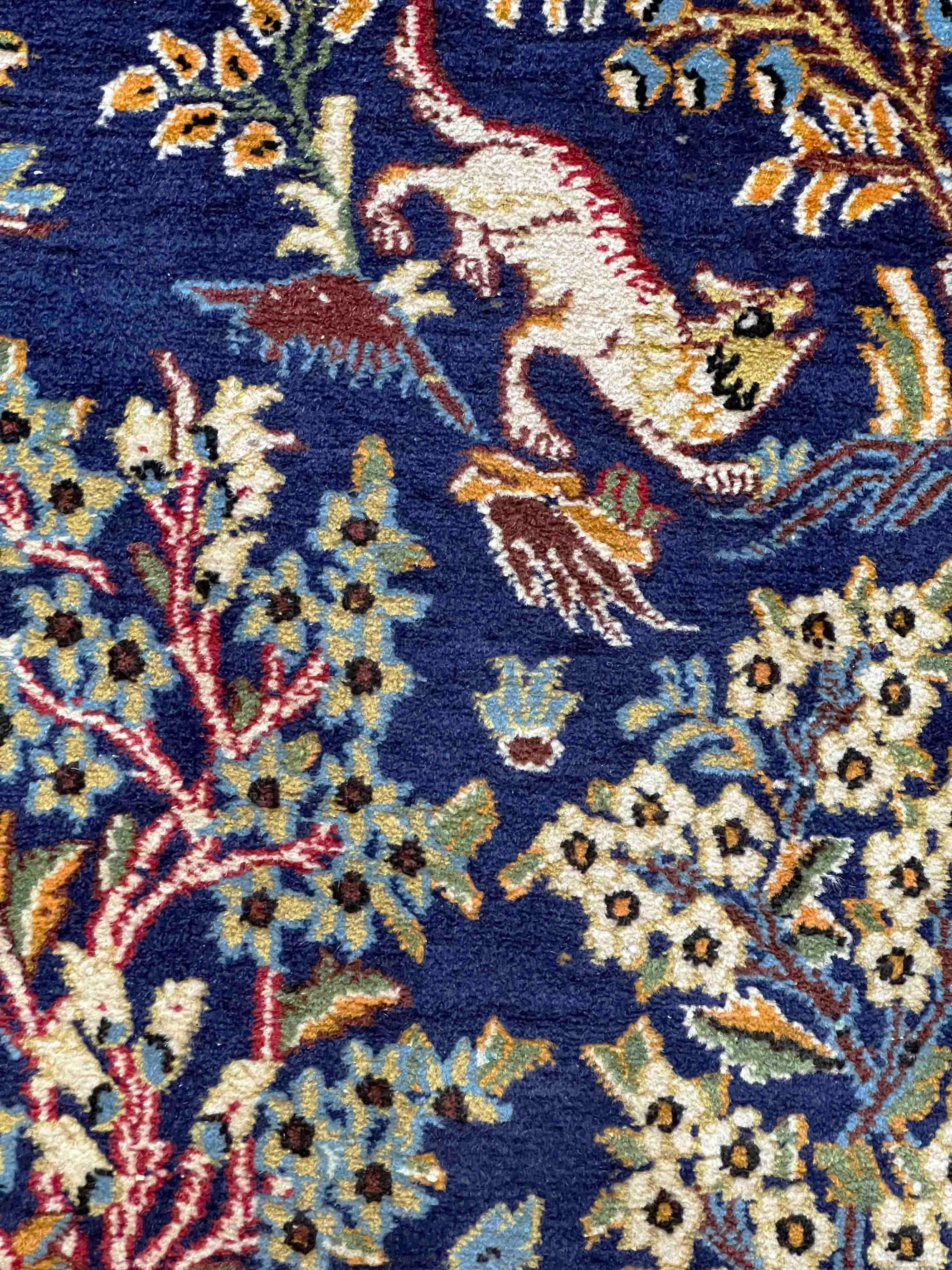 830 - Magnifique tapis vintage Qom à motif de jardin en vente 6