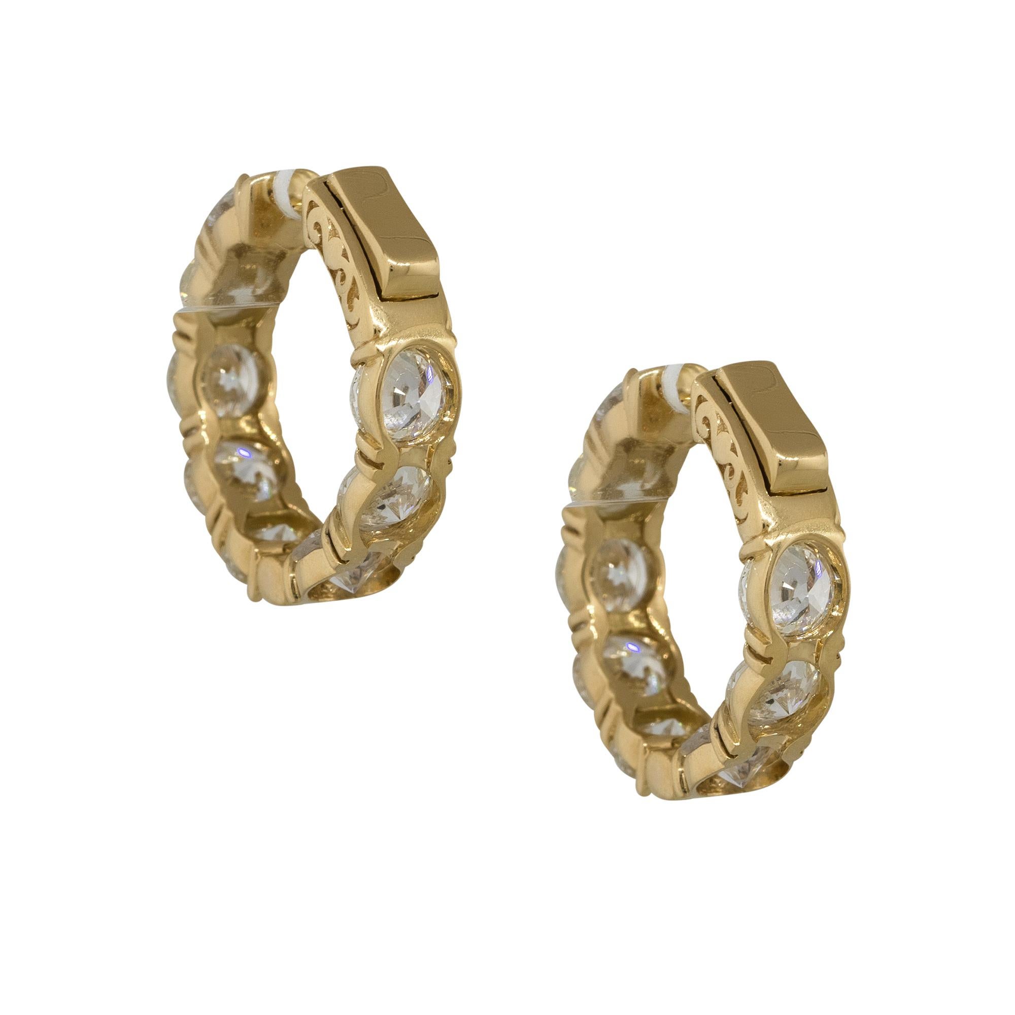 8.30 Carat Diamond Inside Out Hoop Earrings 18 Karat in Stock In New Condition In Boca Raton, FL