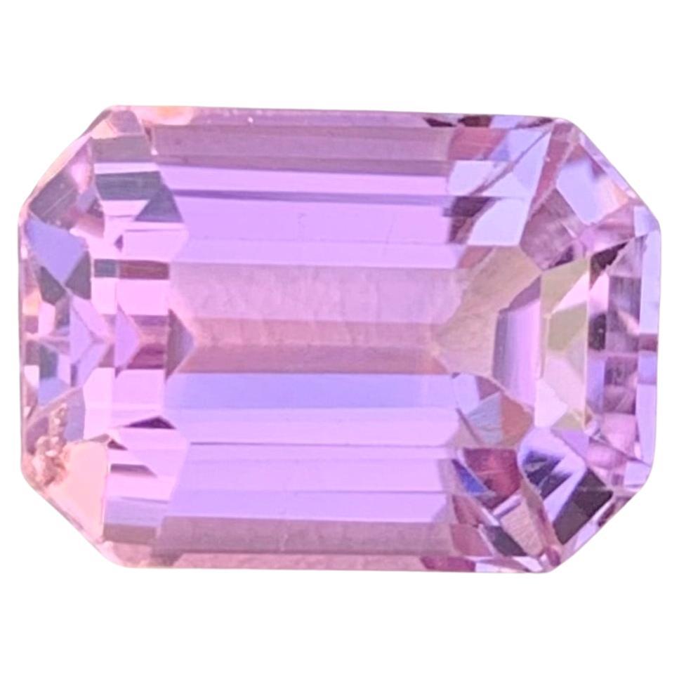 8.30 Carat Gorgeous Faceted Pink Kunzite Emerald Shape