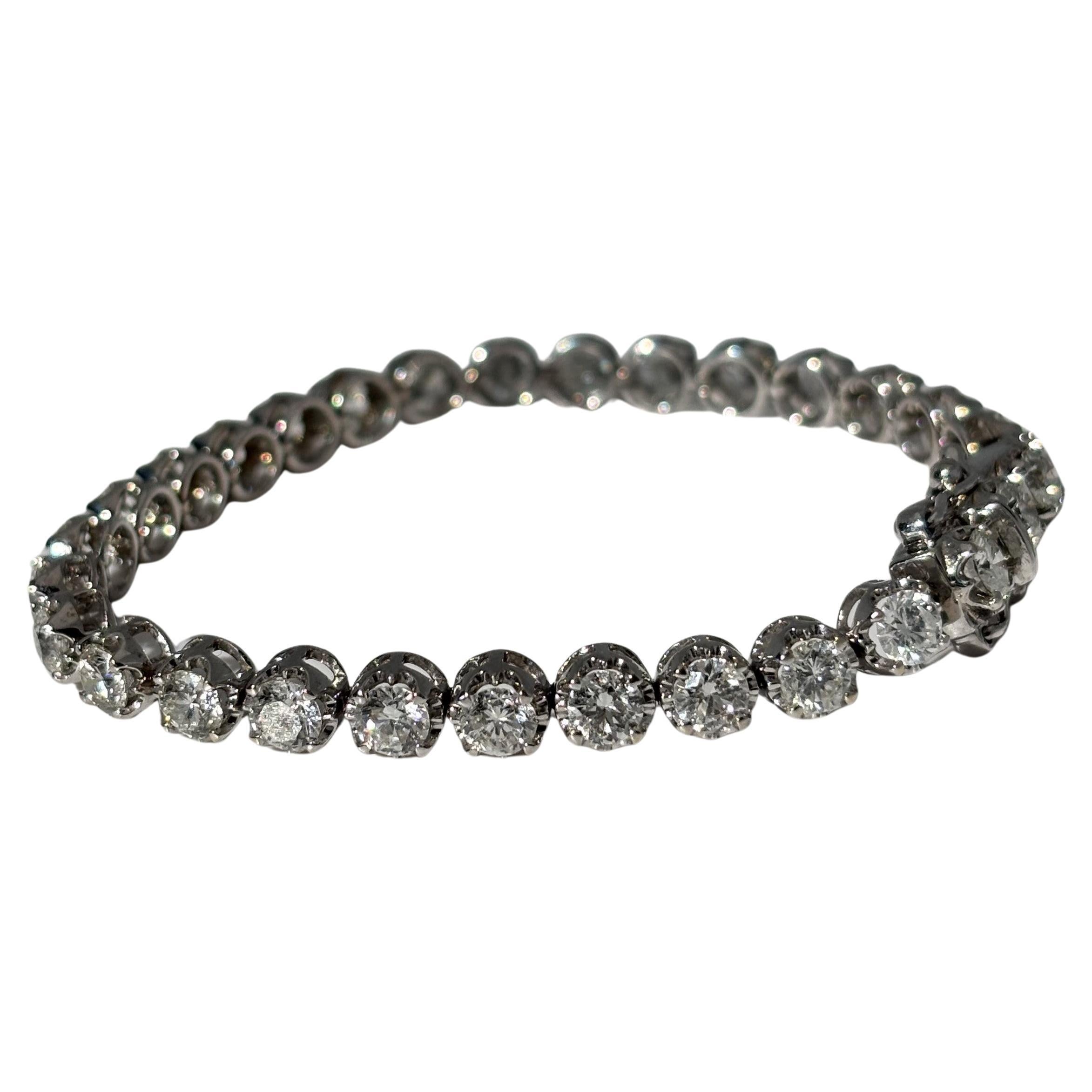 Bracciale con diamanti naturali da 8,30 carati in oro 18 carati