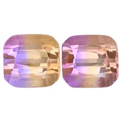 8.30 Carat Natural Loose Bi Color Ametrine Pair For Earrings Bolivian Gemstone