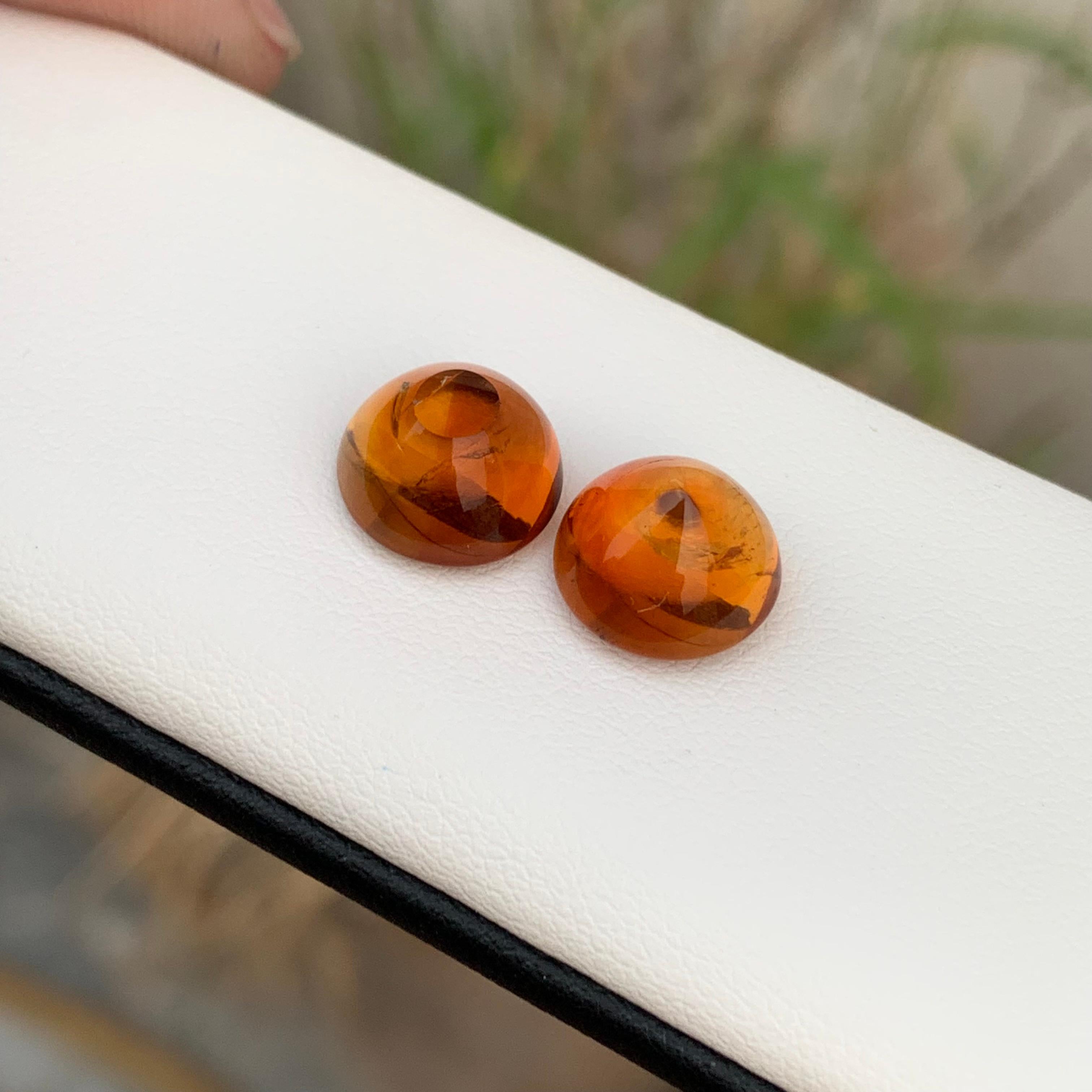 8,30 Quilates Natural Cabujón Suelto de Citrino de Madeira Pareja de Piedras Preciosas Cabujón de pan de azúcar en venta