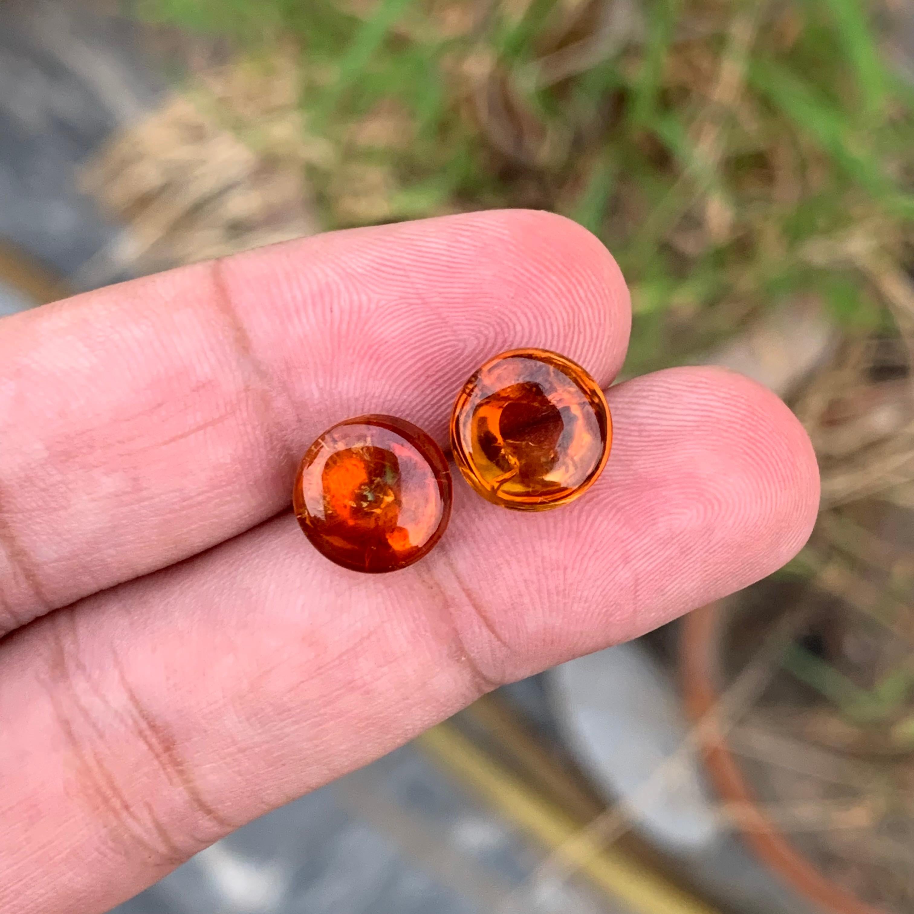 8,30 Quilates Natural Cabujón Suelto de Citrino de Madeira Pareja de Piedras Preciosas en venta 1