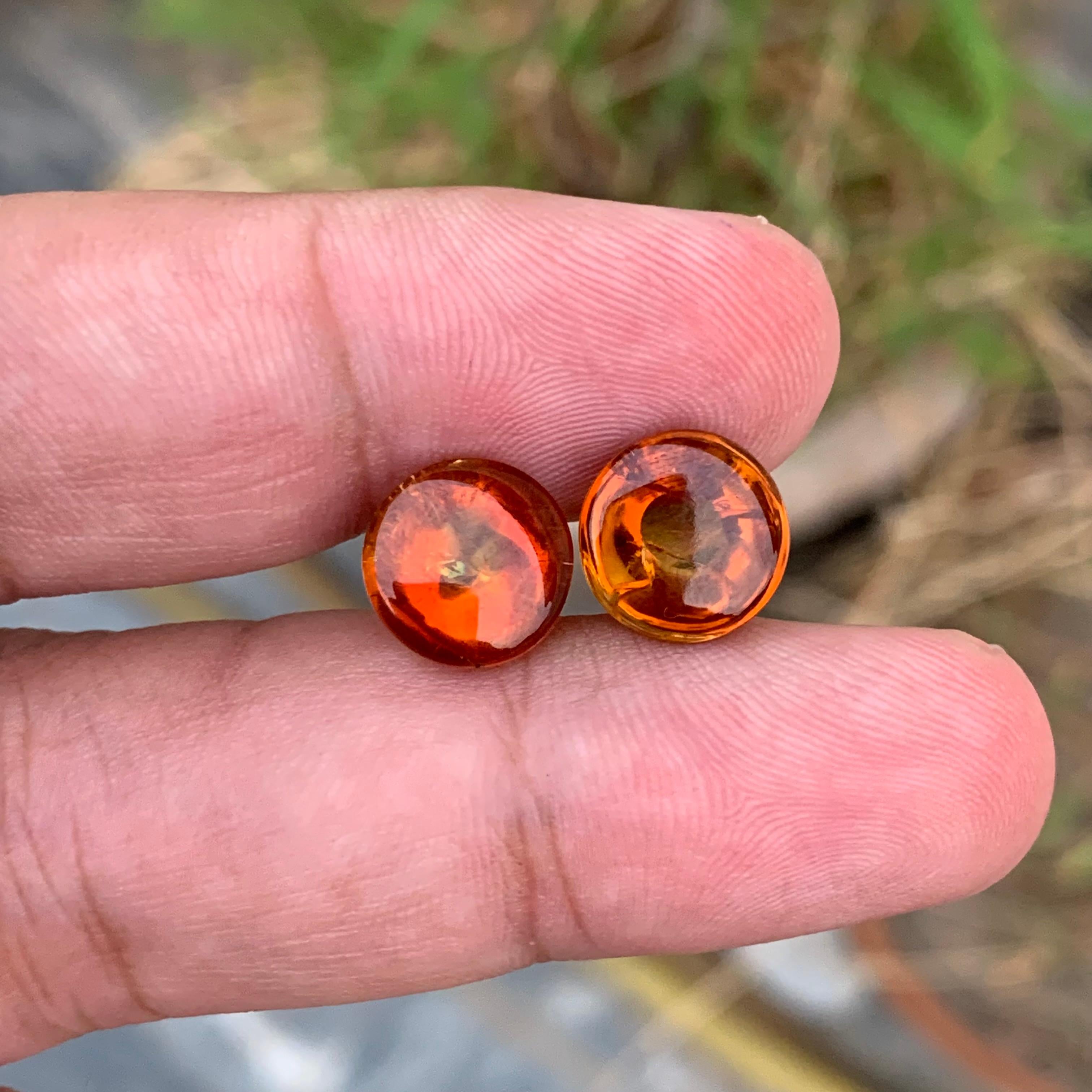 8,30 Quilates Natural Cabujón Suelto de Citrino de Madeira Pareja de Piedras Preciosas en venta 2
