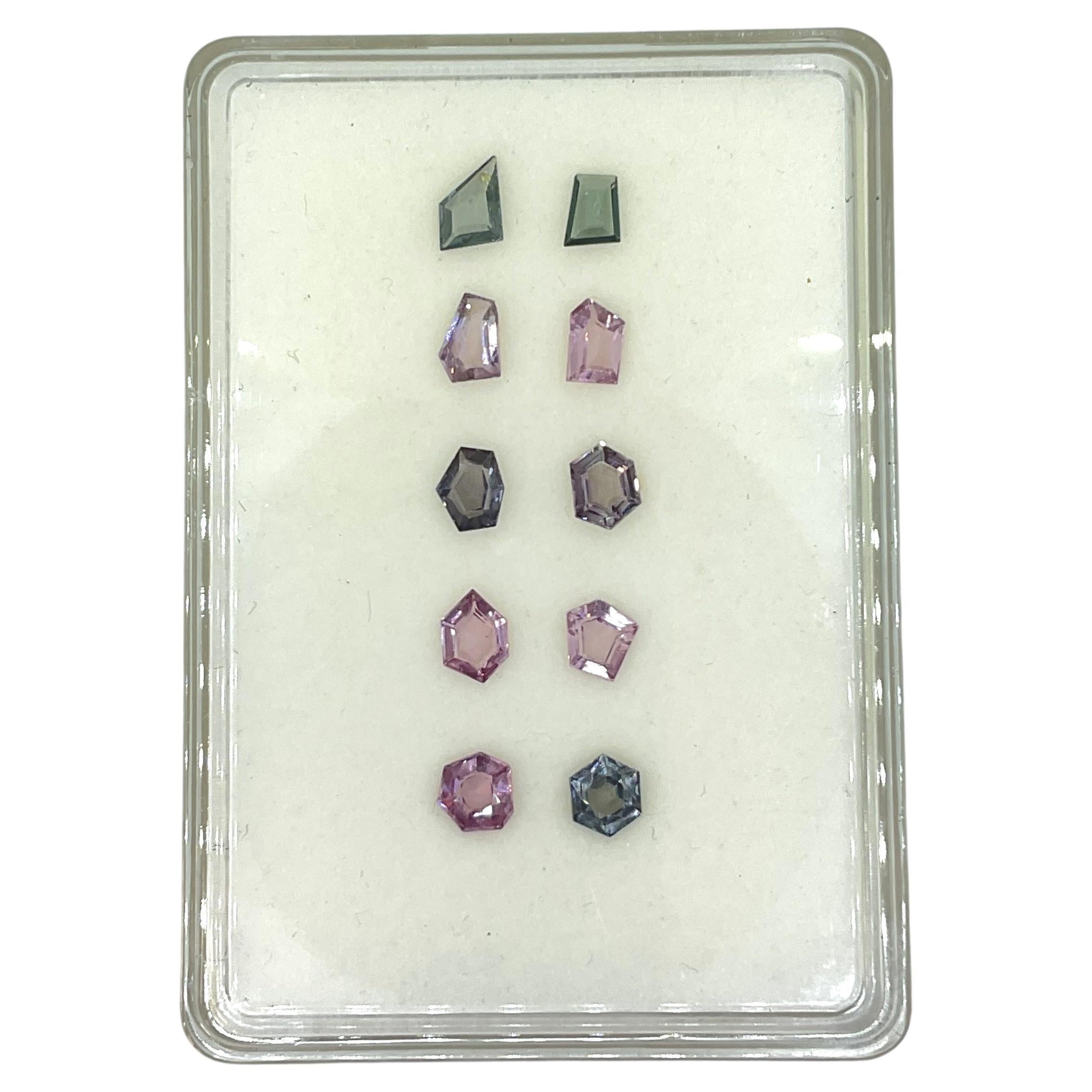 8.30 Carats Grey & Pink Spinel Fancy Cut Stone Natural Gems For earrings For Sale