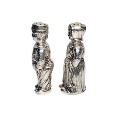 830 Silver Dutch Boy and Girl Figural Salt & Pepper Shakers #16020