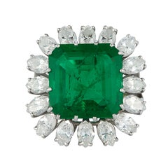 8.30ct Emerald and Diamond Ring in 18K White Gold