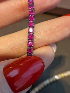 Ruby Tennis Bracelet in 18k 750 White Gold Natural Pink 8.30ct 19cm x 3.2mm MXHM