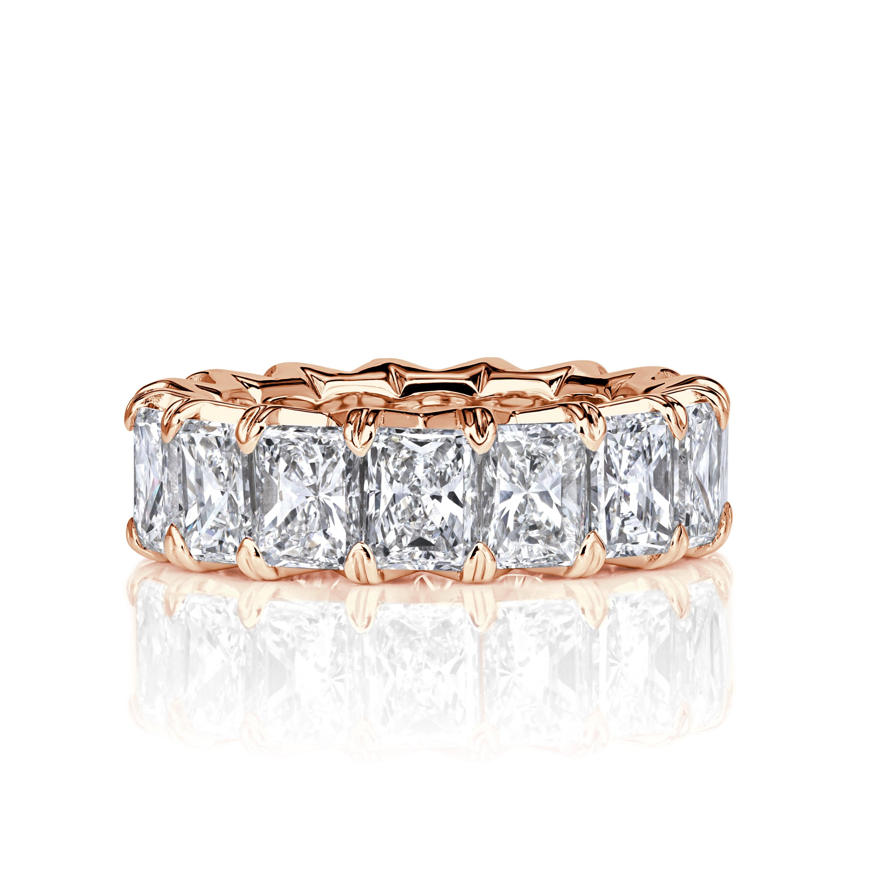 8.30ct Radiant Cut Diamond Eternity Band in 18k Rose Gold