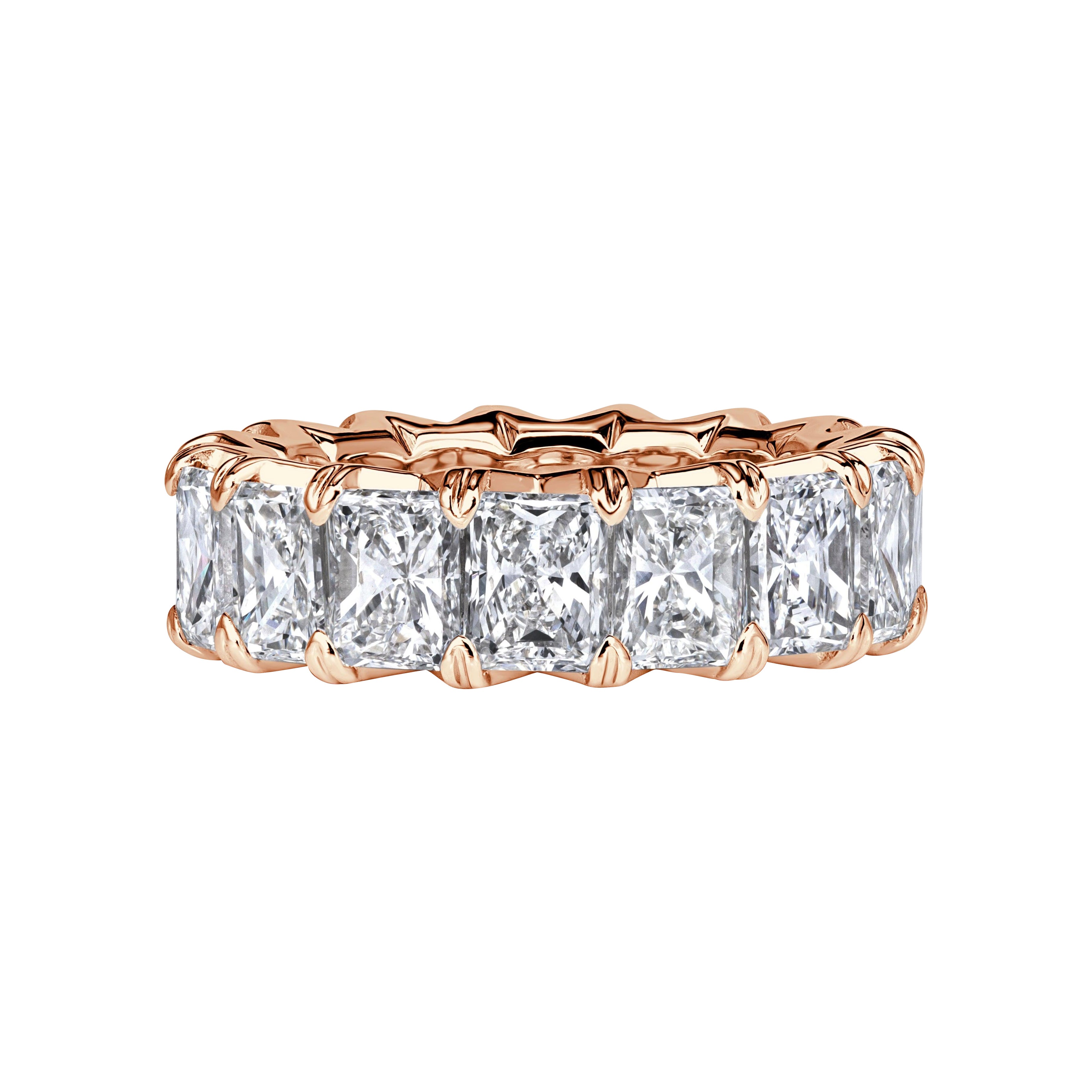 8.30ct Radiant Cut Diamond Eternity Band in 18k Rose Gold