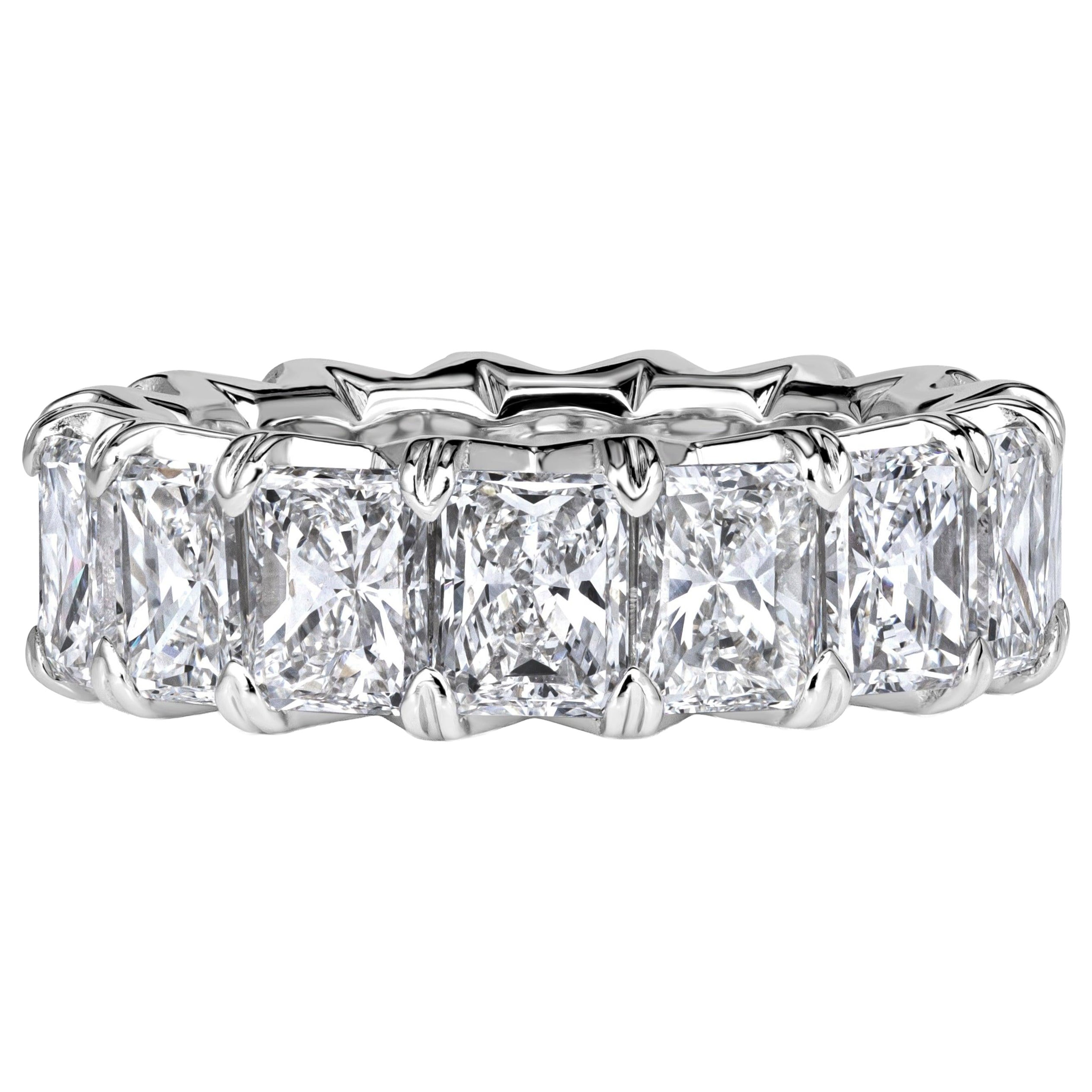 8.30ct Radiant Cut Diamond Eternity Band in 18k White Gold For Sale