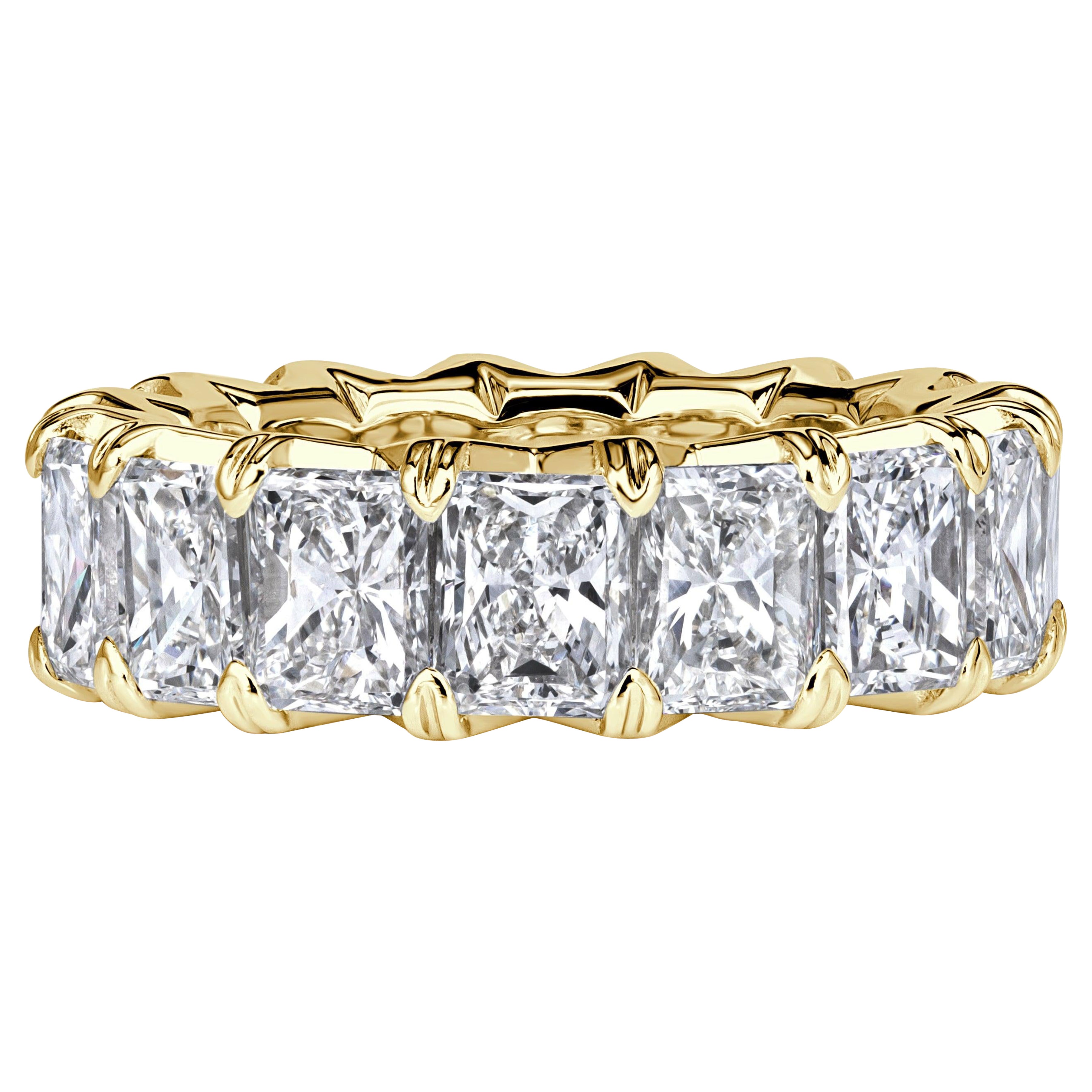 8.30ct Radiant Cut Diamond Eternity Band in 18k Yellow Gold