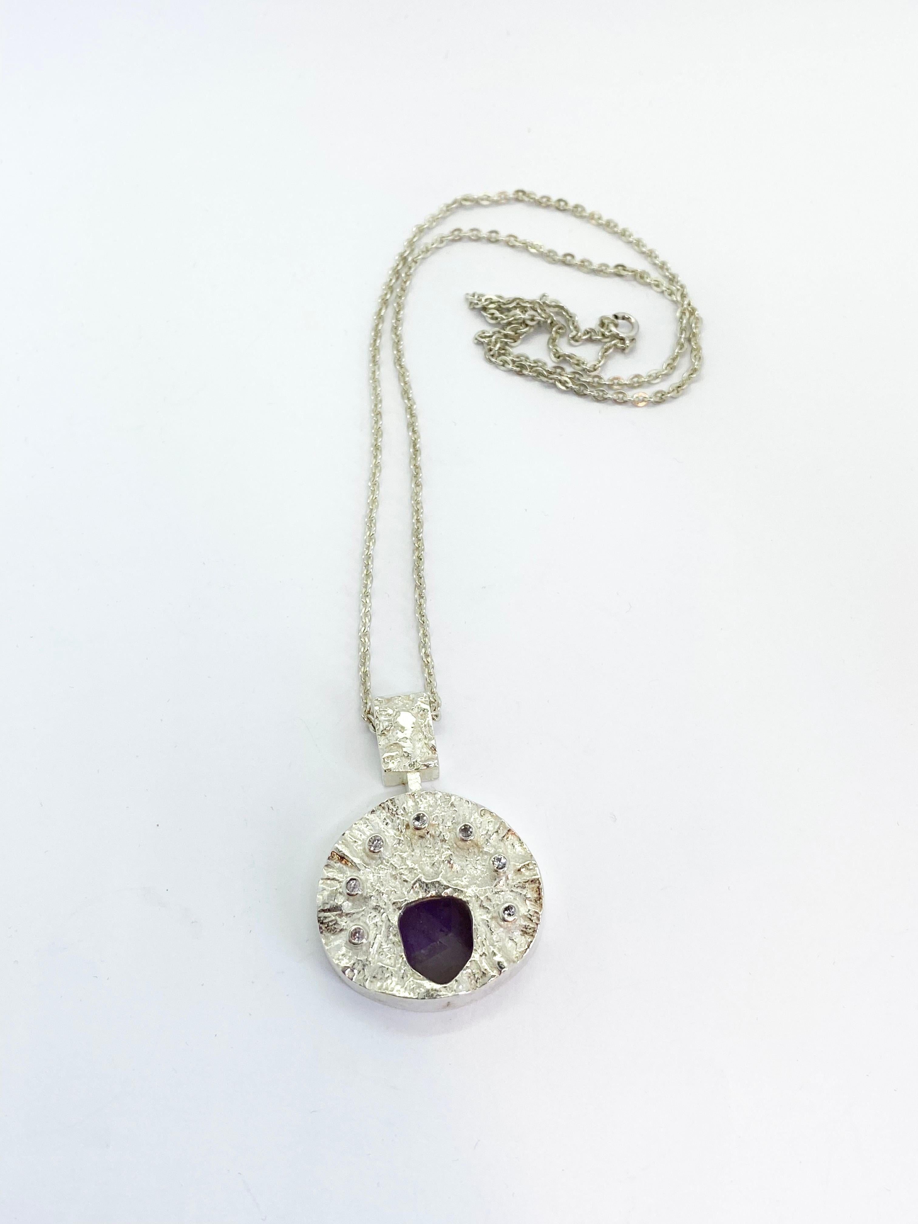 830H Silber-Halskette Finnland Amethyst im Angebot 5