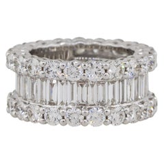 8.31 Carat Three Row Diamond Eternity Ring 18 Karat in Stock