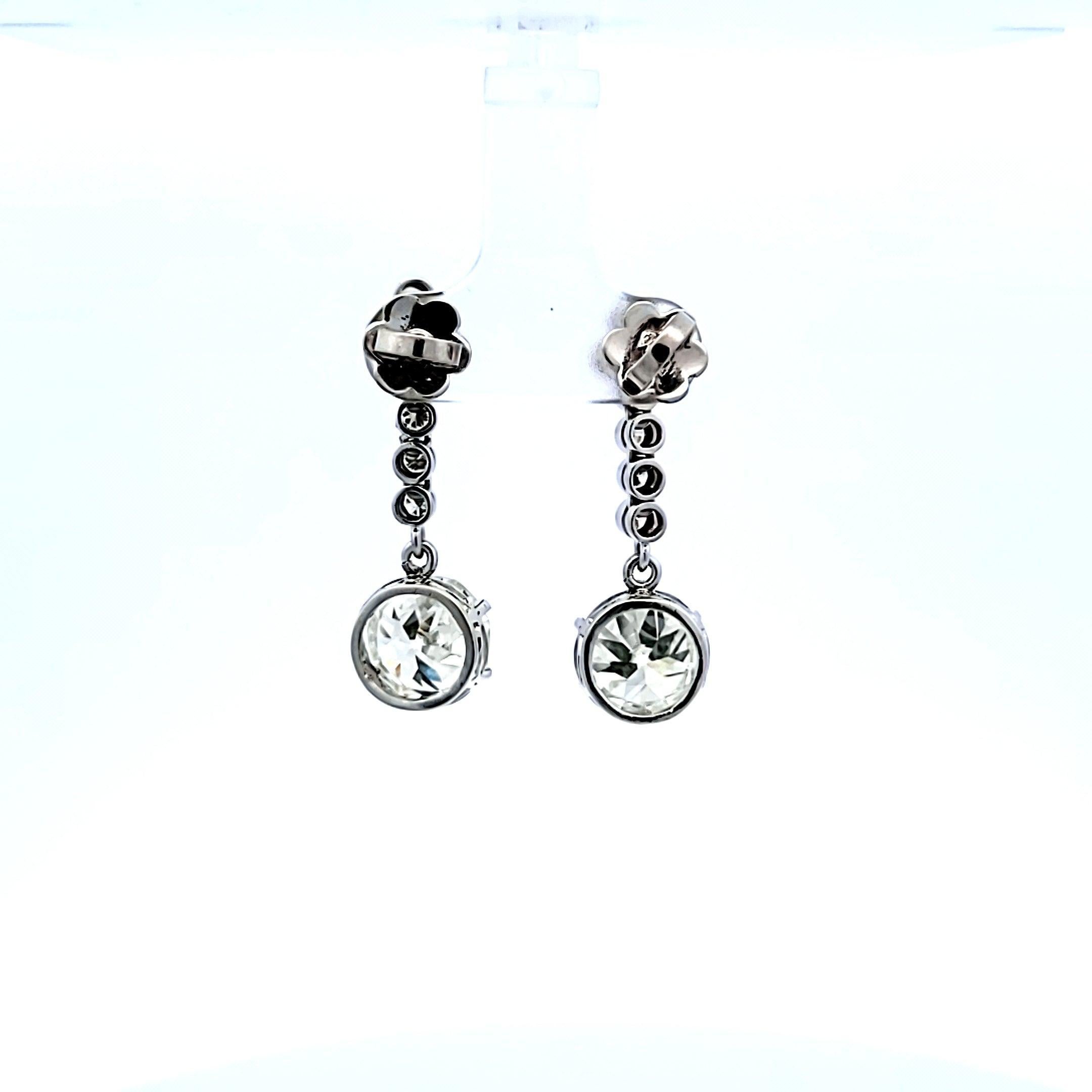 8.32 Carat Circular Brilliant and Round Brilliant Diamond Platinum Drop Earrings For Sale 2
