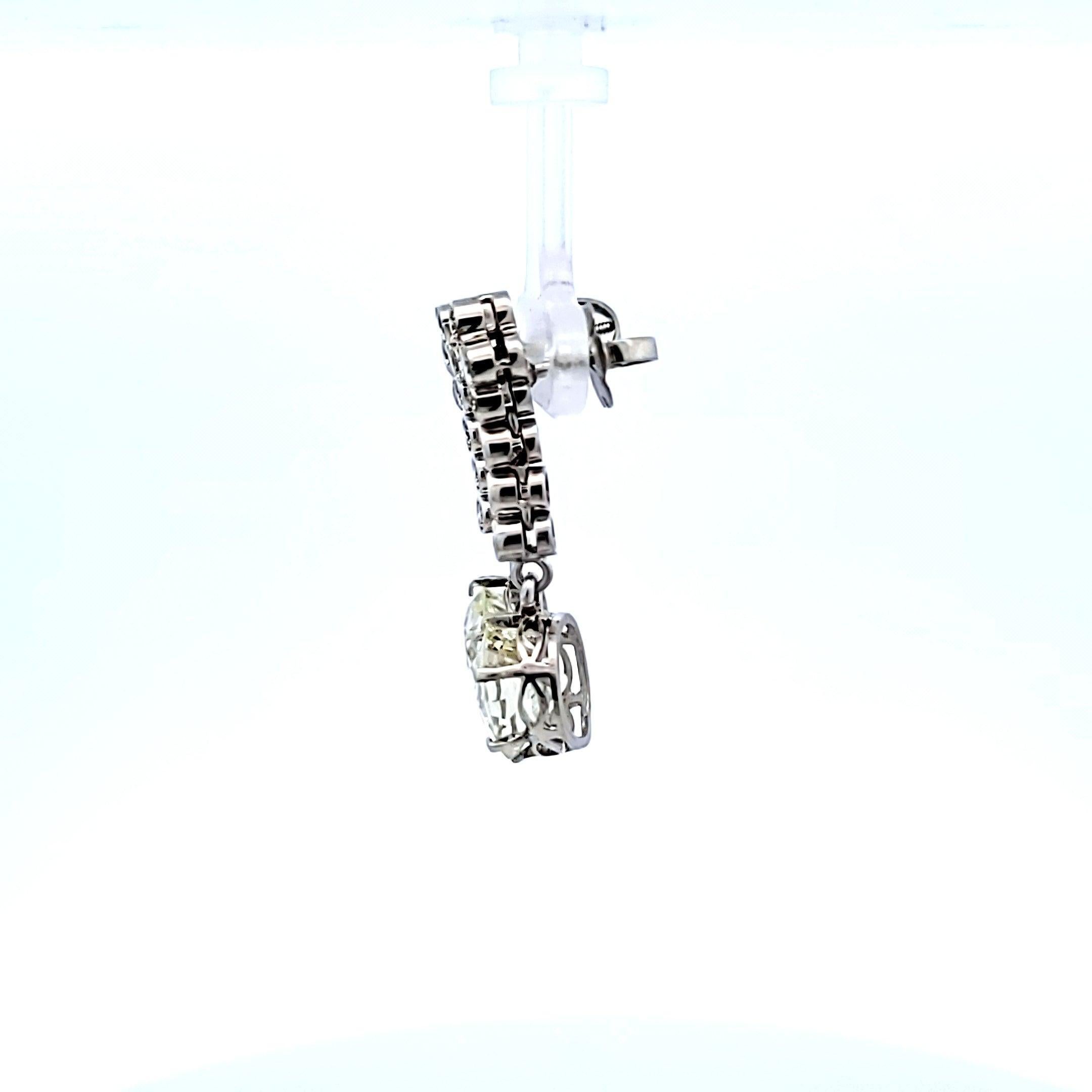 8.32 Carat Circular Brilliant and Round Brilliant Diamond Platinum Drop Earrings For Sale 3