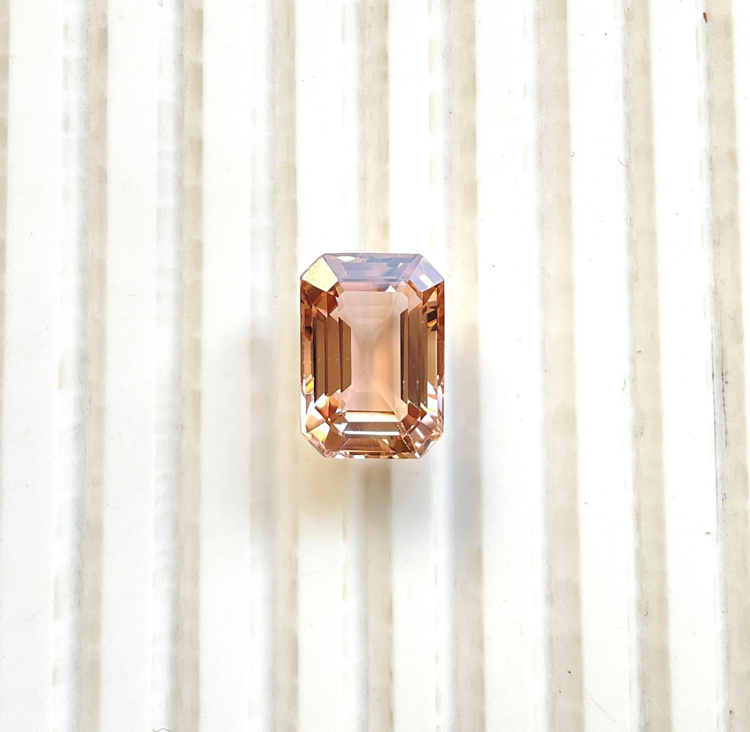 Taille octogone 8.32 Carats Peach Tourmaline Octagon Faceted Top Quality Cut stone Natural Gem en vente