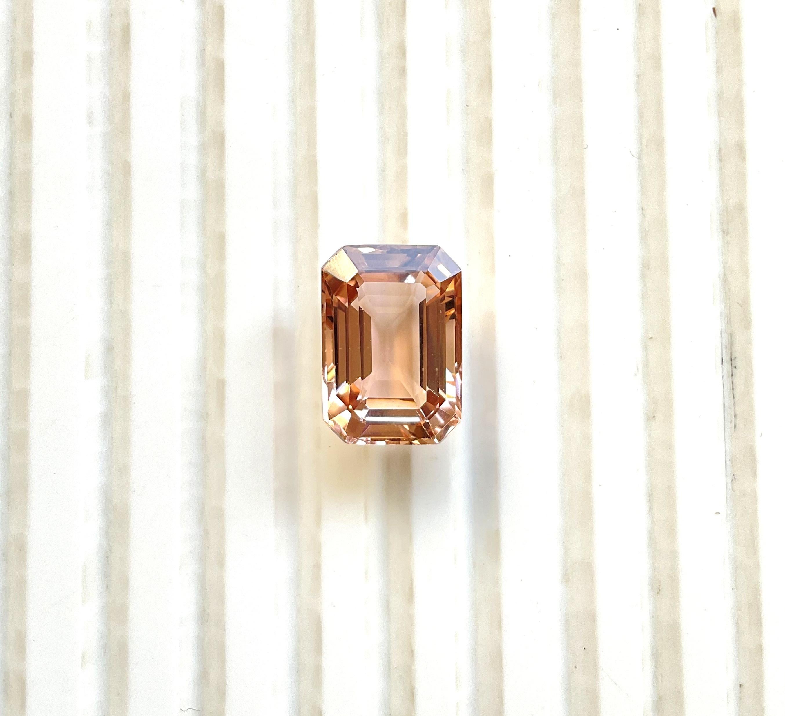 8.32 Carats Peach Tourmaline Octagon Faceted Top Quality Cut stone Natural Gem Neuf - En vente à Jaipur, RJ