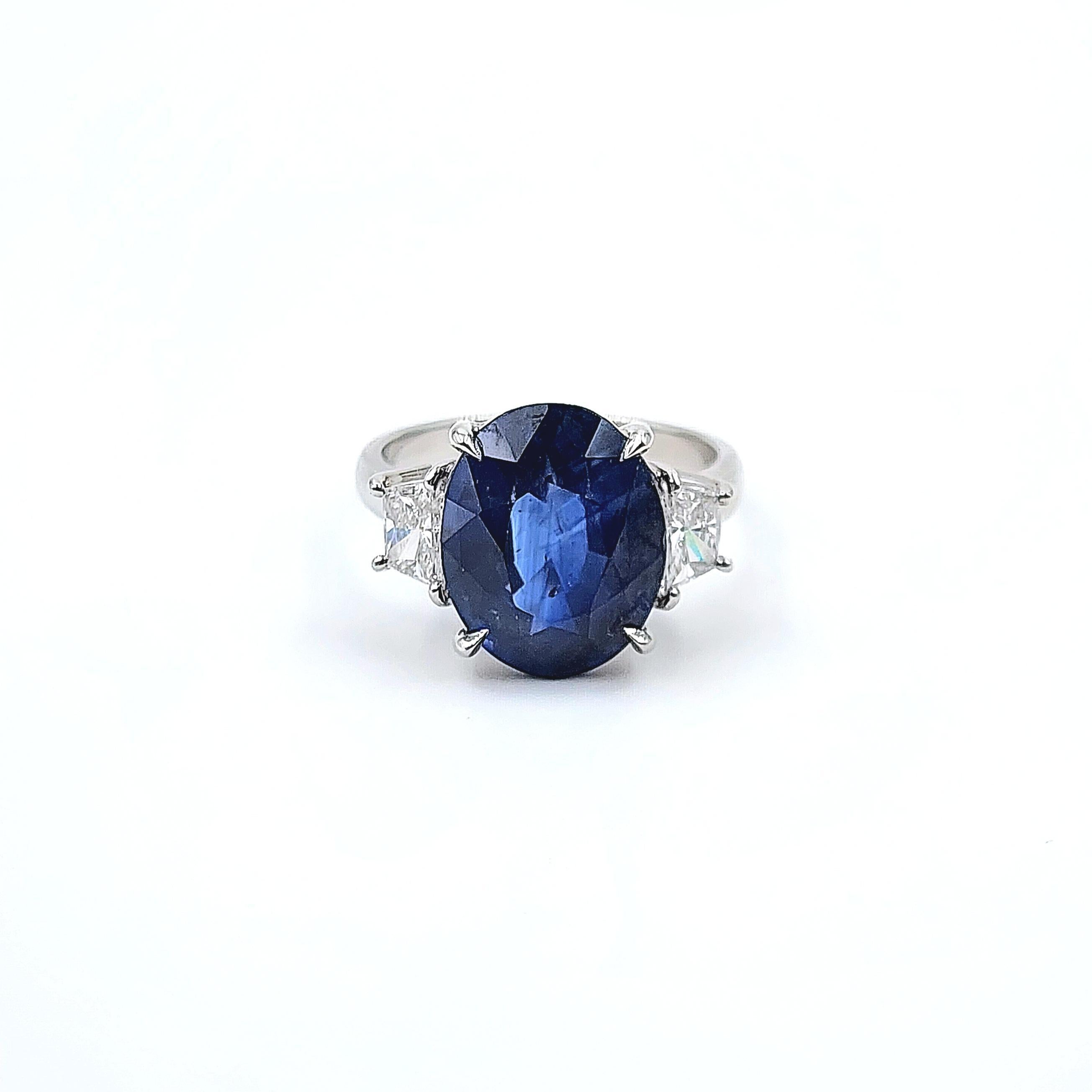 8.32 ct GIA Certified Natural Sapphire & Diamond Ring 2