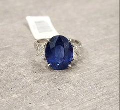 8.32 ct GIA Certified Natural Sapphire & Diamond Ring