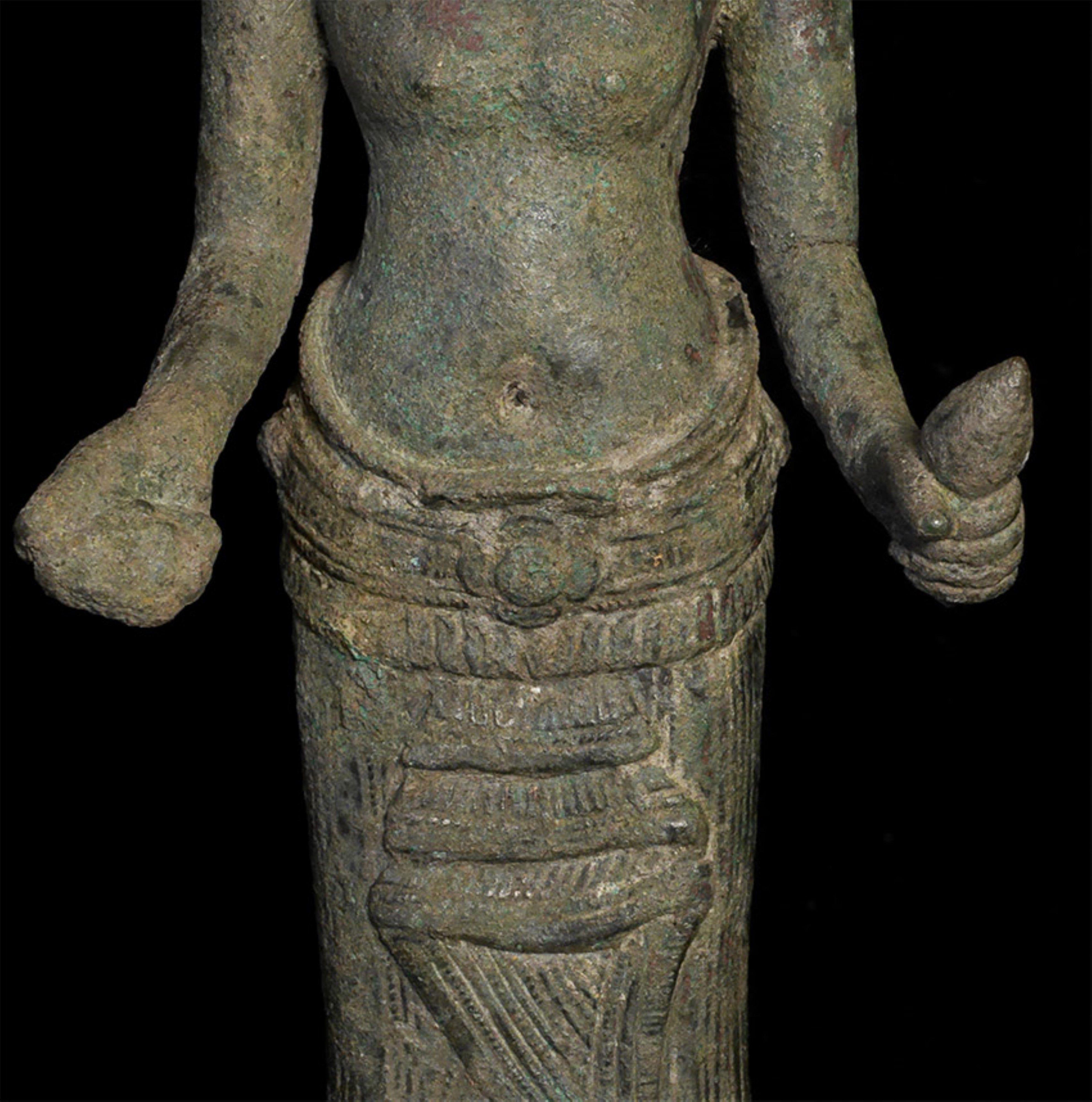 Bronze Very Fine 11-13thC Cambodian Uma Statue - 8323 For Sale