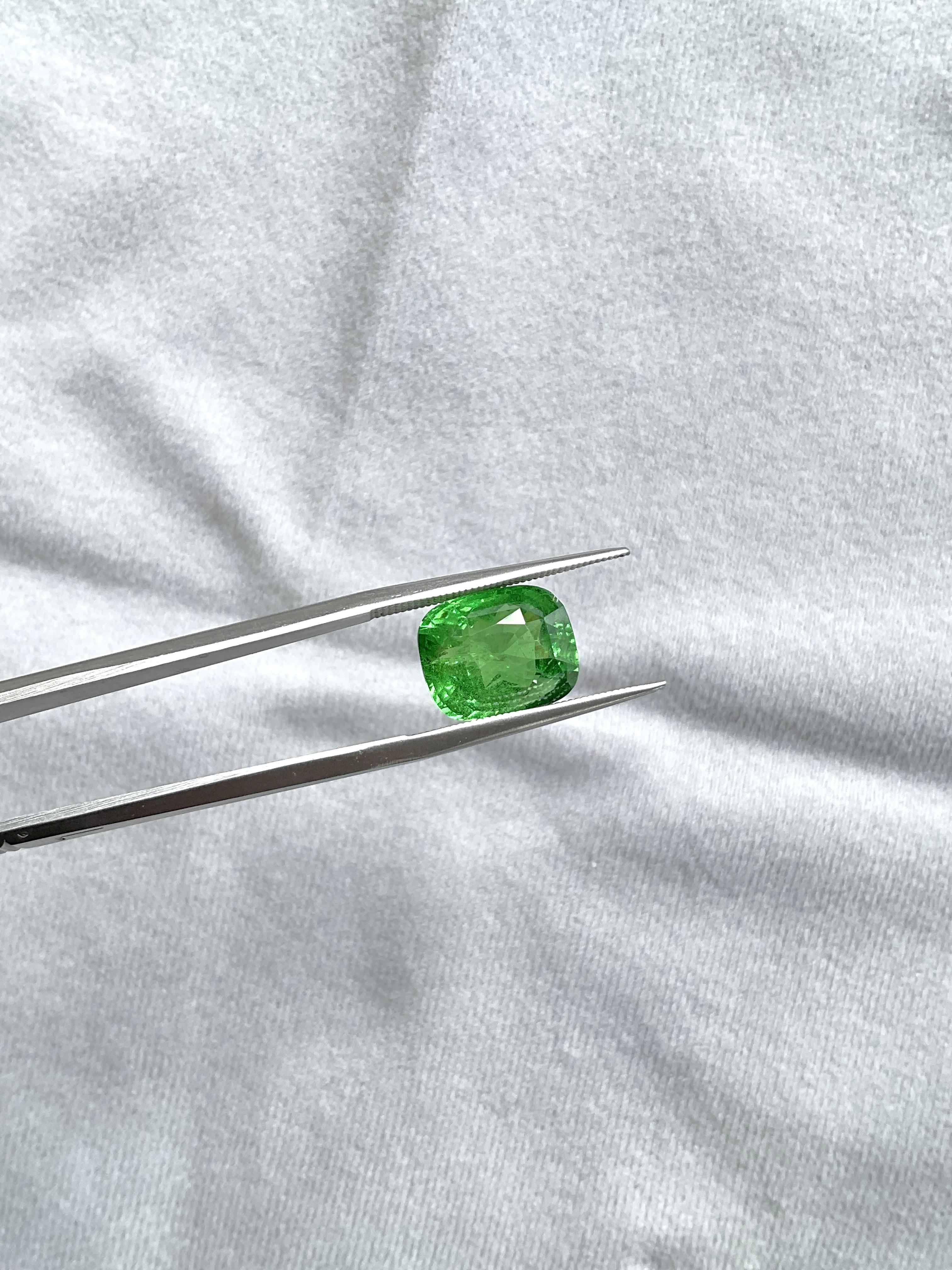8.33 Carats Top Quality Tanzania Tsavorite Cutstone For Fine jewelry Natural Gem For Sale 2