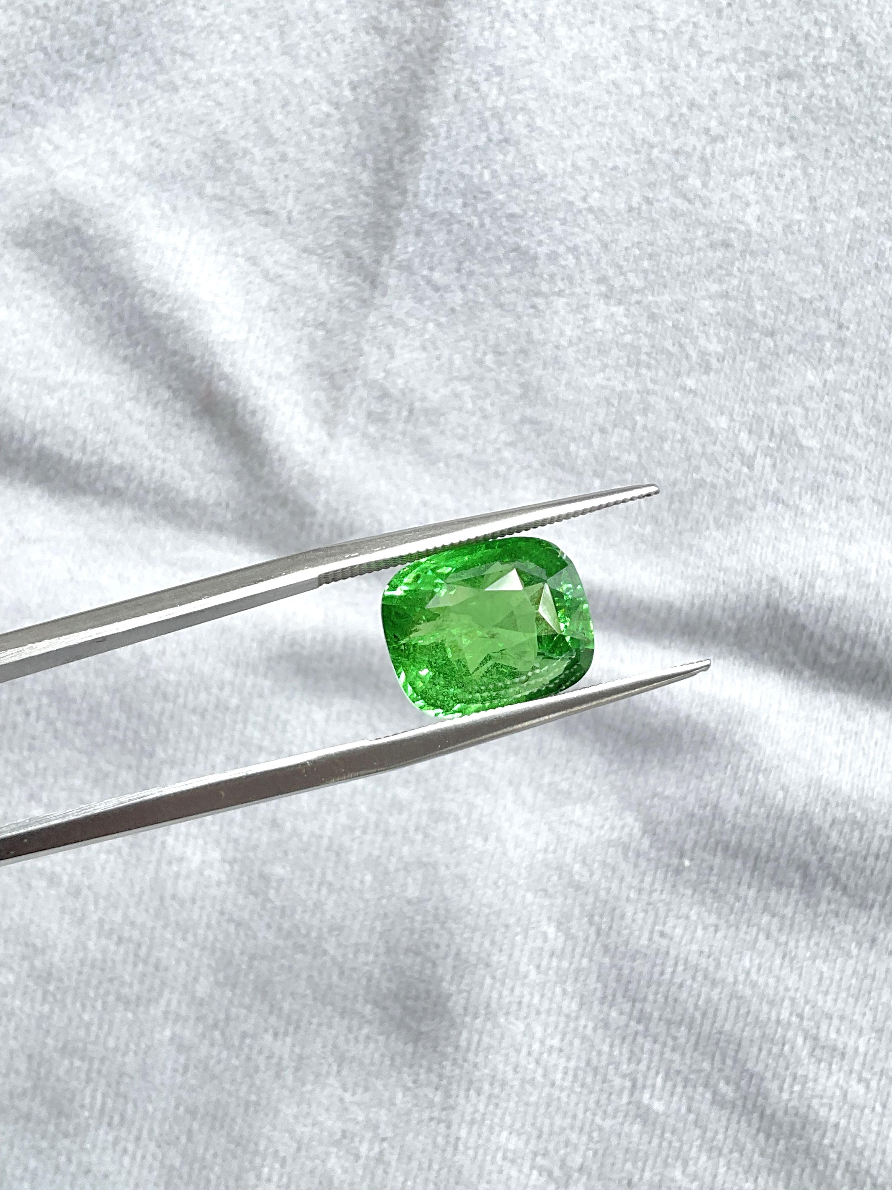 8.33 Carats Top Quality Tanzania Tsavorite Cutstone For Fine jewelry Natural Gem For Sale 4