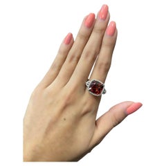 8.33 Ct Natural Garnet & Diamond Ring