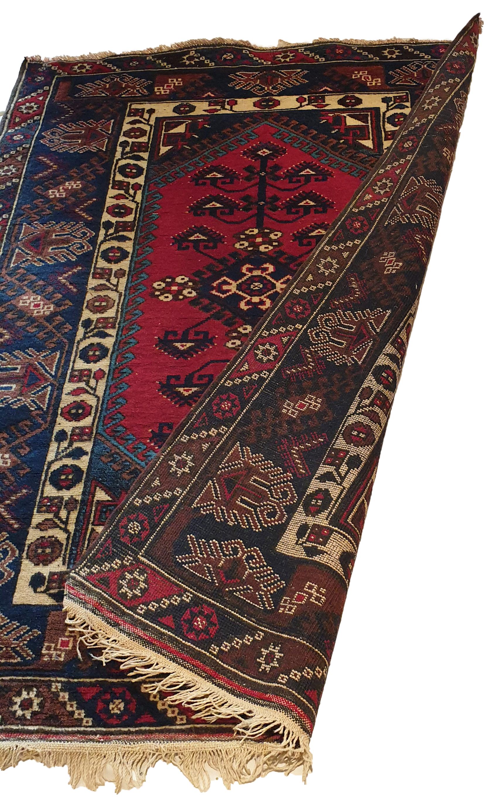 Turkestan 833 - Nice Vintage Turkish Doshemalti Rug For Sale