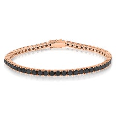 Bracelet tennis avec diamants noirs de 8,34 carats