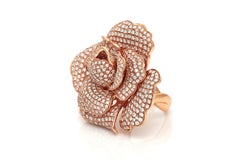 8.34 Carat Diamond Rose Flower Ring Pendant