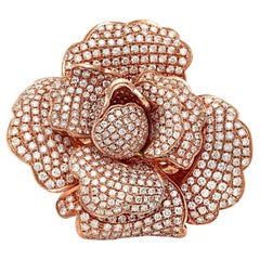 Pendentif en forme de fleur rose de 8,34 carats de diamant
