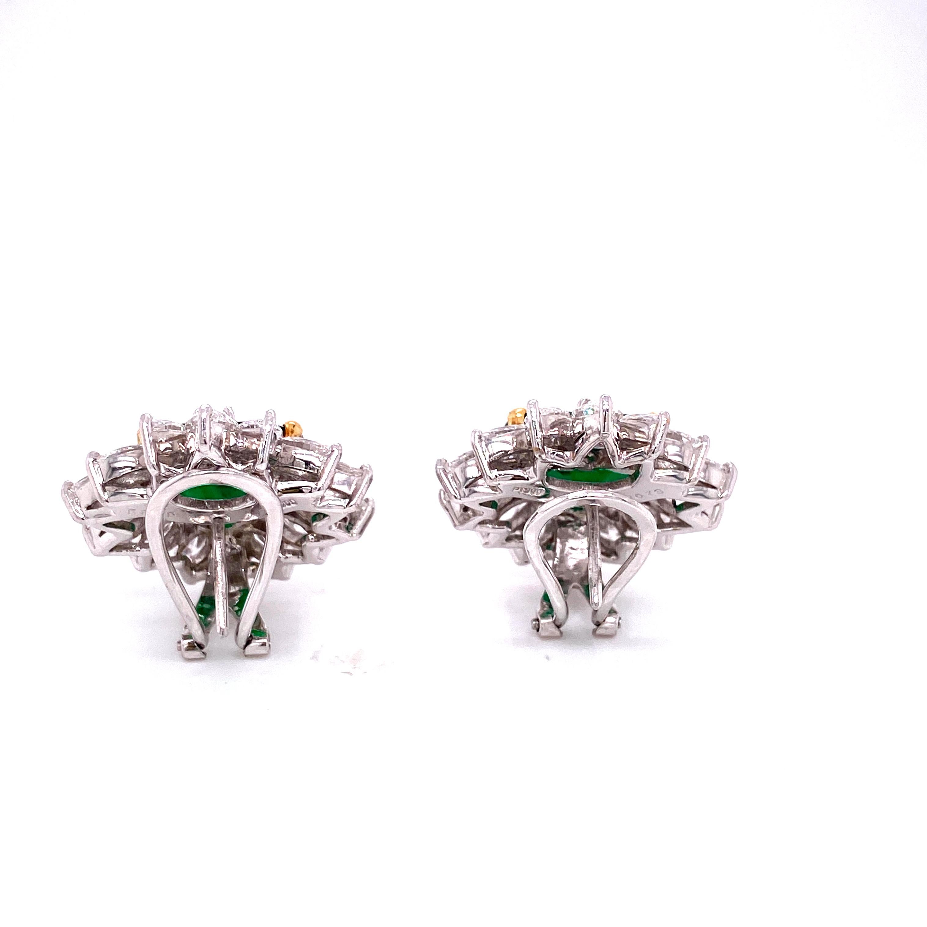 8,34 Karat Gubelin zertifizierte herzförmige Smaragd- und weiße Diamant-Ohrringe (Herzschliff) im Angebot