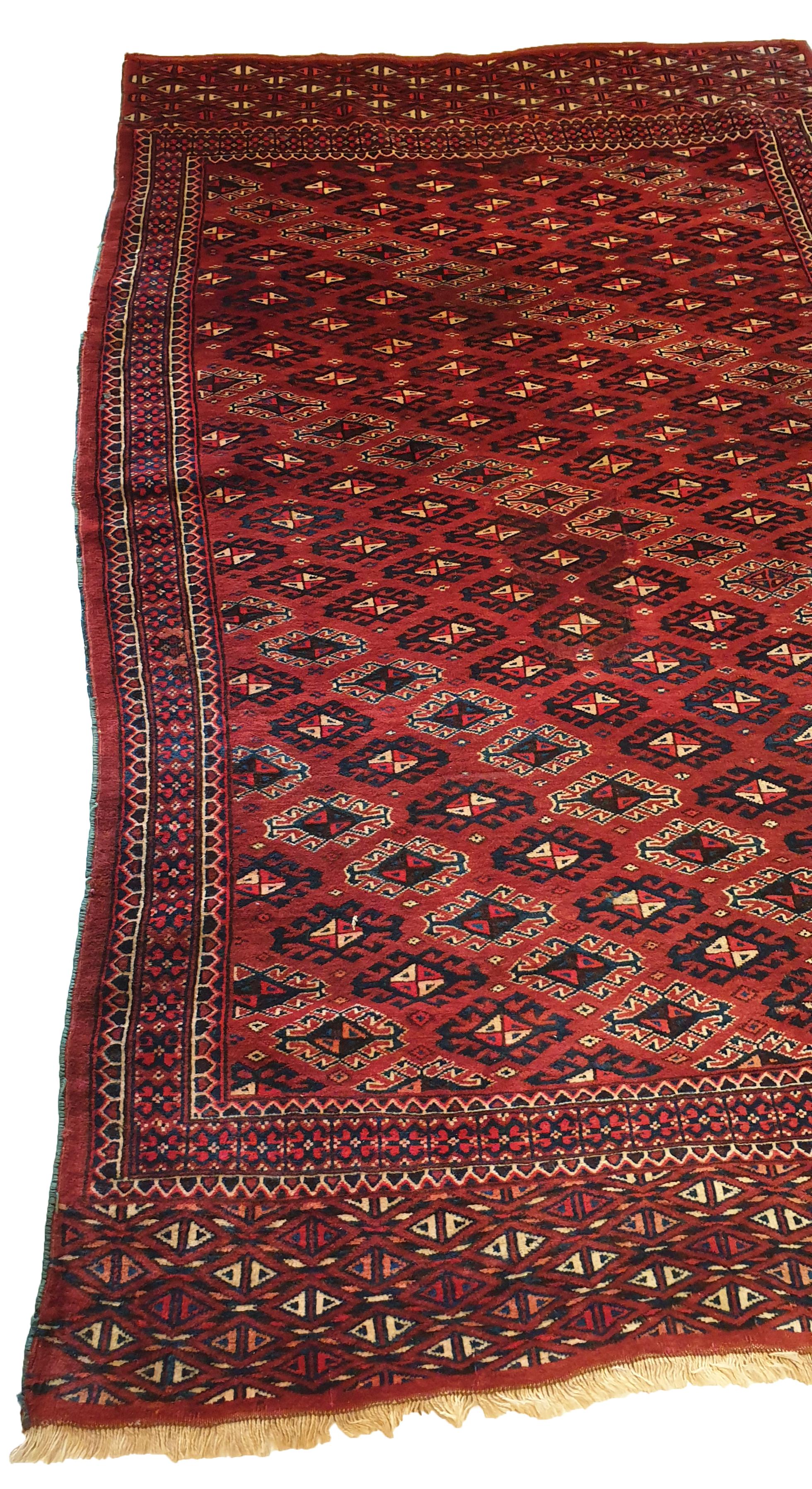 Tribal 834 - Pretty Turkmen Bukhara Carpet from the 20th Century For Sale