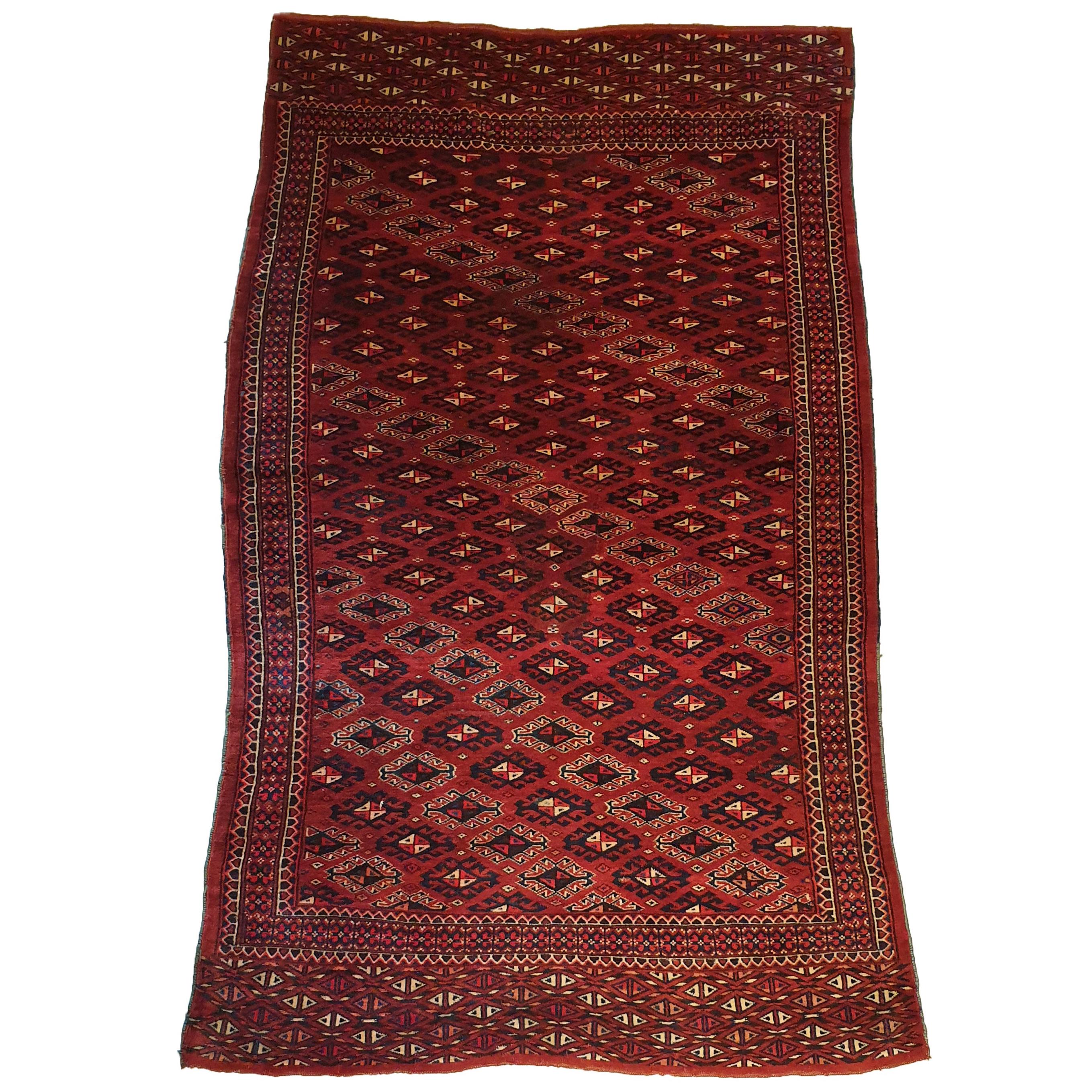 834 - Pretty Turkmen Bukhara Carpet from the 20th Century