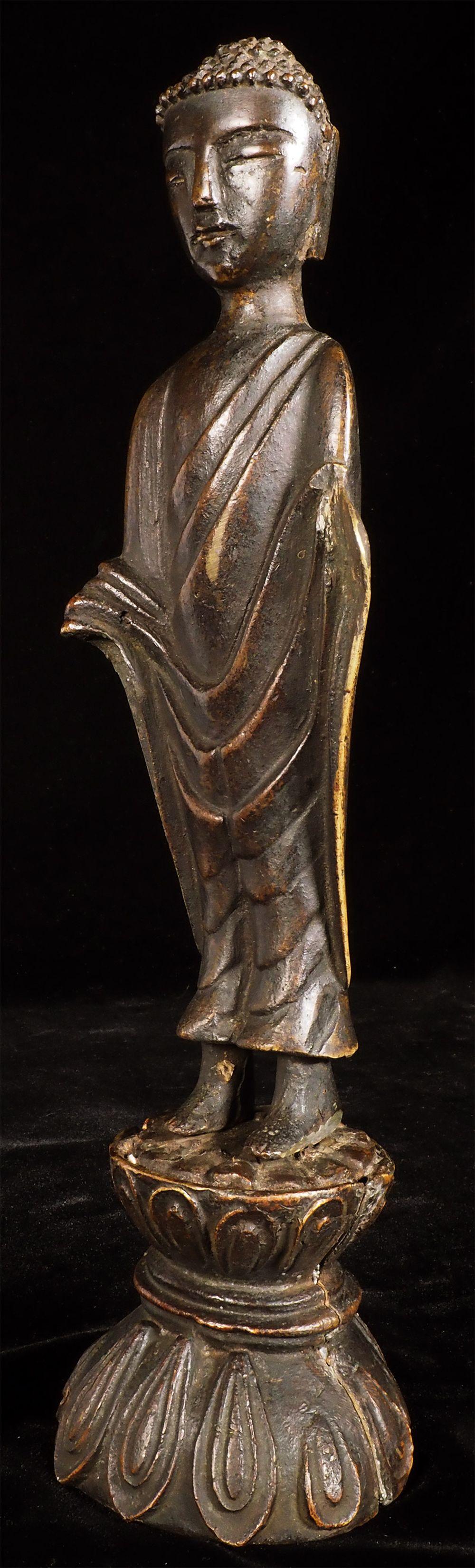 Cast 15thC/Earlier Possibly Korean Bronze Buddha-Large, one of a kind, 8343 For Sale