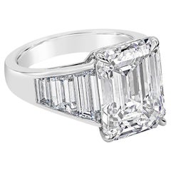 8.35 Carat Emerald Diamond Ring 18K Gold Signature Sophistication
